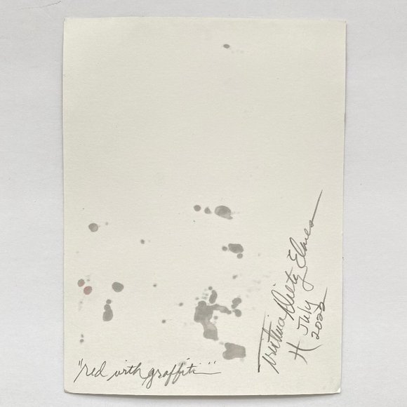 Red with Graffiti - Original Wall Art Handmade Mixed Media Painting 8"x10" - Picture 6 of 6